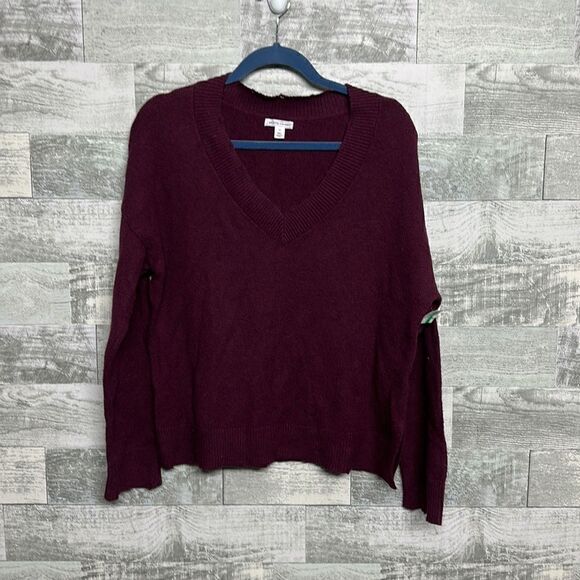 NWT Melrose & Market Burgundy V-Neck Sweater - Picture 4 of 6
